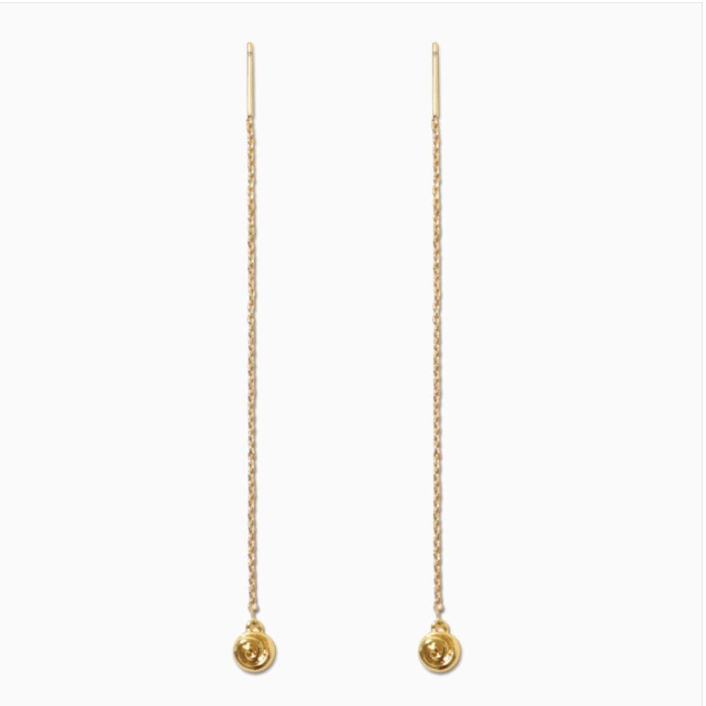 LUV AJ Shell Coil Threader Earring Modern Gold